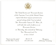 Invitation to the Investiture Ceremony of Supreme Court Justice Samuel Alito